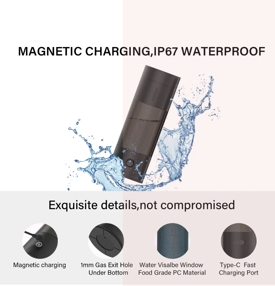 4000 PPB Hydrogen Water Generator Bottle Set - Harnessing SPE and PEM Technology, Rechargeable Hydrogen-Rich Water Glass Cup Ionizer + Inhalation Set for On-The-Go Hydration