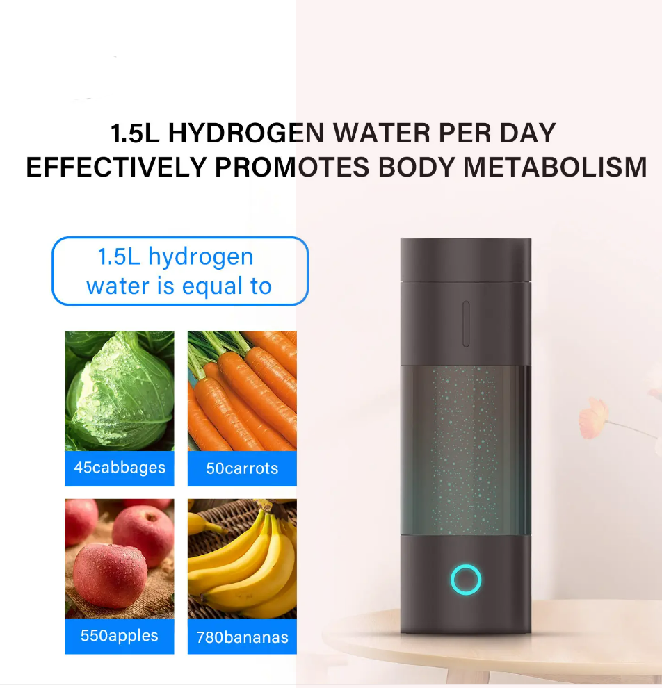 4000 PPB Hydrogen Water Generator Bottle Set - Harnessing SPE and PEM Technology, Rechargeable Hydrogen-Rich Water Glass Cup Ionizer + Inhalation Set for On-The-Go Hydration