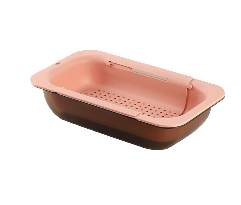 Adjustable Over the Sink Strainer Colander Basket Set with Bowl - Versatile Kitchen Tool for Washing and Draining