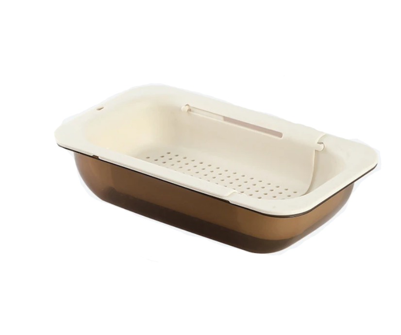Adjustable Over the Sink Strainer Colander Basket Set with Bowl - Versatile Kitchen Tool for Washing and Draining
